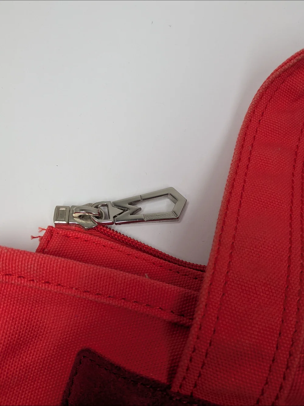 Marc Jacobs Bright Red Canvas Tote with Black Logo Tag